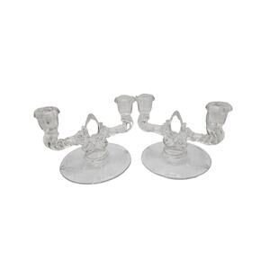 2 Double Light Candlesticks By New Martinsville